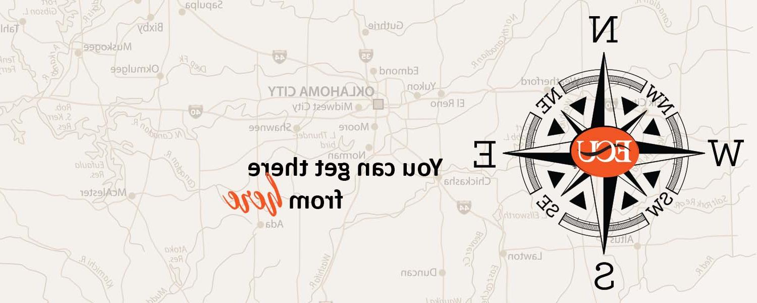 Map with compass overlaid "You can get there from here"